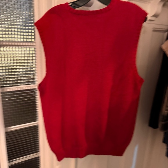 Polo Ralph Lauren Sweater Vest Mens L Red Cotton Knit - Picture 2 of 8